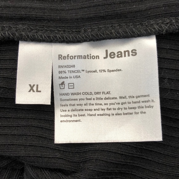 Reformation Black Jani Ribbed Long Sleeve Dress - Picture 7 of 7